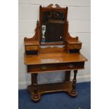 AN EDWARDIAN MAHOGANY DUTCHESS DRESSING TABLE with four drawers width 100cm x depth 47cm x height