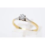 A SINGLE STONE DIAMOND RING, designed with a claw set brilliant cut diamond, total estimated diamond