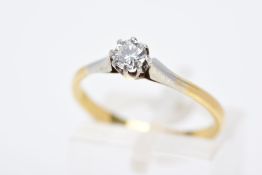A SINGLE STONE DIAMOND RING, designed with a claw set brilliant cut diamond, total estimated diamond