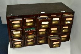 A LARGE COLLECTION OF 3½ INCH MAGIC LANTERN SLIDES, housed within a wooden fifteen draw cabinet,