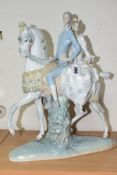 A LLADRO FIGURINE VALENCIANS GROUP No 4648, of a lady and gentleman on horseback, sculptor Fulgencio