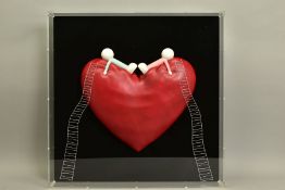 DOUG HYDE (BRITISH 1972) 'HIGH ON LOVE', a limited edition sculpture of two figures on a giant heart