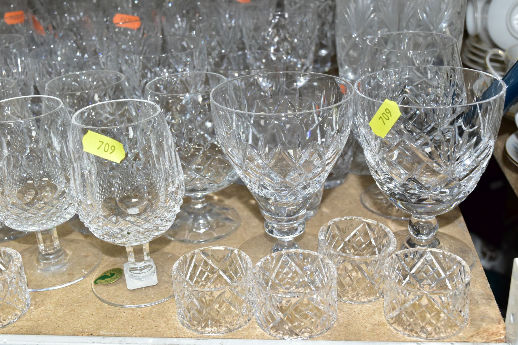 A COLLECTION OF CUT GLASS etc, to include Waterford, Royal Doulton, Stuart, brandy, wine and - Image 3 of 10