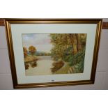 FIVE WATERCOLOUR PAINTINGS, comprising three Archibald Jones landscapes, signed and dated 1912,