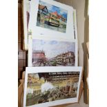 SEVERAL HUNDRED PRINTS OF NOSTALGIC BIRMINGHAM SCENES with Trams and Trains, artists Robert K