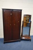 A STAG MINSTREL TWO DOOR WARDROBE width 97cm x depth 62cm x height 178cm together with a matching