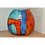 A POOLE STUDIO POTTERY, LIVING GLAZE PURSE VASE, 'Gemstones' pattern, height approximately 25cm (