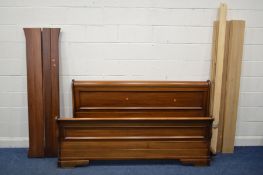 A WILLIS AND GAMBIER LOUIS PHILLIPE CHERRYWOOD FRENCH 6' BED FRAME with side rails and oak slats