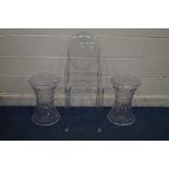 A PAIR OF STONE BY CARTELL DESIGN MARCEL WANDERS CRYSTAL STYLE STOOLS height 47cm together with A