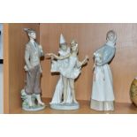 THREE LLADRO FIGURES, comprising Girl with Lamb No 4505, by Fulgencio Garcia 1970, retired 2002,