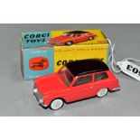 A BOXED CORGI TOYS AUSTIN A40, No 216M, red body with black roof, flat spun hubs with self-