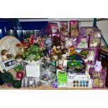 A QUANTITY OF CHARITY APPEAL SOFT TOYS, ARTIFICIAL FLOWERS, modern rugs, quartz clocks, table lamps,