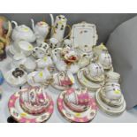 A GROUP OF TEA AND COFFEE WARES, including a Paragon part tea set (four cups, cream jug, sugar