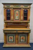 A VINTAGE FRENCH PAINTED OAK DRESSER with two drawers width 152cm x depth 60cm x height 233cm