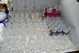 A QUANTITY OF BOXED AND LOOSE GLASSWARE, including Tudor Crystal and Rockingham Crystal, six