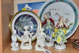 A COLLECTION OF FIGURINES, PRINTED EPHEMERA, etc, including theatre programme, sheet music, modern