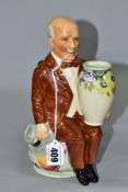 A KEVIN FRANCIS LIMITED EDITION 'WILLIAM MOORCROFT' TOBY JUG, no 74/350, damaged to the vase with