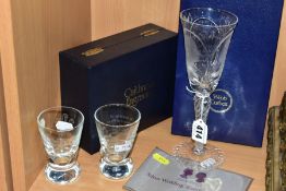 A BOXED LIMITED EDITION WEBB CORBETT SILVER WEDDING TOASTING GOBLET, with certificate numbered