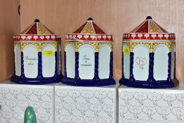 THREE BOXED WADE 'TIMES TO REMEMBER' OCTAGONAL MEMORY JARS AND COVERS, height 13.5cm (3)