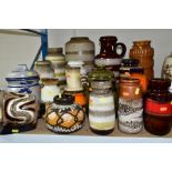 A COLLECTION OF WEST GERMAN FAT LAVA VASES AND STORAGE JARS, tallest approximately 45cm, shortest