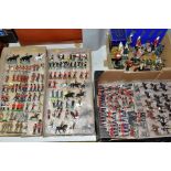 A QUANTITY OF ASSORTED HOLLOWCAST AND PLASTIC SOLDIER FIGURES, to include a quantity of Britains and