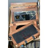 EIGHT MAGIC LANTERN SLIPPING SLIDES, various comic subjects, one with sellotaped repair, another