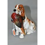A ROYAL DOULTON COCKER SPANIEL WITH PHEASANT, HN1001, designed by Frederick Daws, height 16cm