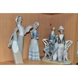 TWO LLADRO FIGURES/GROUP, comprising 'Lovers in the Park' No1274, designed by Jose Puche 1982,