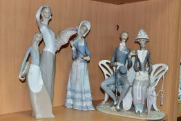 TWO LLADRO FIGURES/GROUP, comprising 'Lovers in the Park' No1274, designed by Jose Puche 1982,