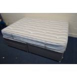 A SEALEY 4'6'' DIVAN BED AND ORTHO FIRM SUPPORT MATTRESS