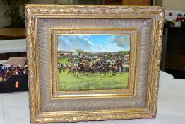 GILBERT SCOTT WRIGHT (1880-1958), an open edition print of a horse racing scene, printed signature