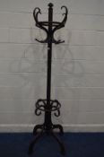 A THONET BENTWOOD HAT/COAT STAND stamped to base height 205cm (multiple losses)