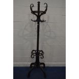 A THONET BENTWOOD HAT/COAT STAND stamped to base height 205cm (multiple losses)
