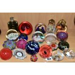 A GROUP OF GLASS PAPERWEIGHTS, etc, to include Caithness 'Red Poppy', 'Concorde Tribute', '