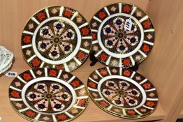 SIX ROYAL CROWN DERBY IMARI 1128 PATTERN 21.7cm/8½ PLATES, all first quality, date codes for 1989