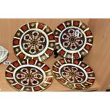 SIX ROYAL CROWN DERBY IMARI 1128 PATTERN 21.7cm/8½ PLATES, all first quality, date codes for 1989