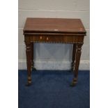 A VICTORIAN FLAME WALNUT AND MAHOGANY PATIENCE TABLE the rectangular fold over top enclosing an oval