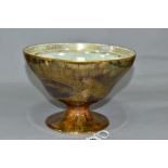 A WEDGWOOD DRAGON AND BUTTERFLY LUSTRE OGEE-SHAPED PEDESTAL BOWL, designed by Daisy Makeig-Jones,