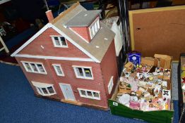 A WOODEN DOLLS HOUSE, modelled as a modern detached house named 'Avon Lea' two storey house with