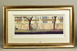 ROLF HARRIS (AUSTRALIAN 1930) 'CYCLIST, BAYSWATER ROAD', a limited edition print, 116/195, signed to