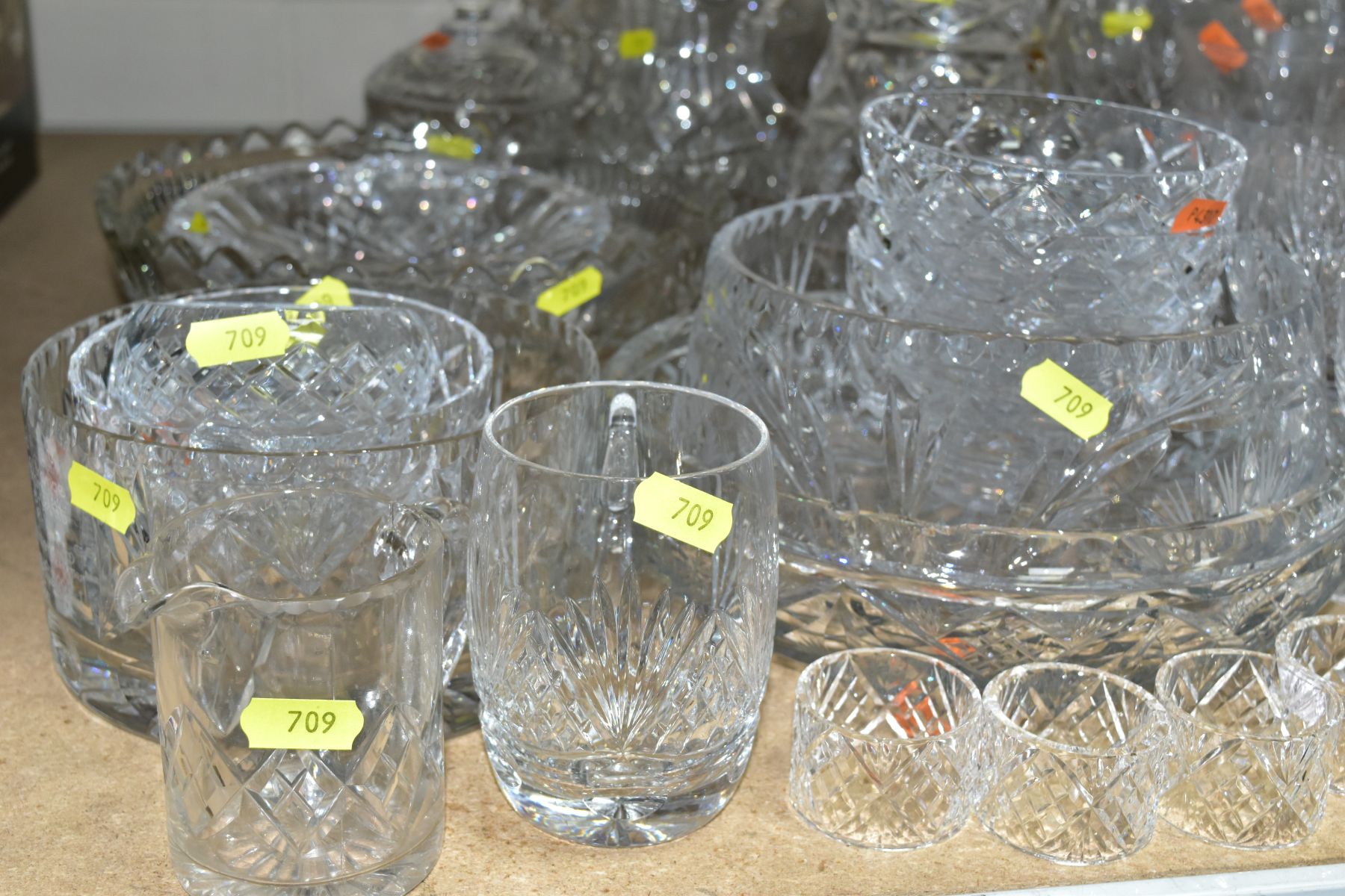 A COLLECTION OF CUT GLASS etc, to include Waterford, Royal Doulton, Stuart, brandy, wine and - Image 4 of 10