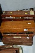 FIVE WOODEN BOXES AND ASSORTED MAGIC LANTERN SLIDES, 3¾'' square to include story sets and