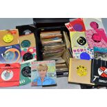 A TRAY CONTAINING OVER ONE HUNDRED 7'' SINGLES FROM THE 1960'S TO 1980'S including Thin Lizzy,