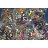 SEVEN BAGS OF ASSORTED COSTUME JEWELLERY