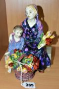 A ROYAL DOULTON FIGURE GROUP 'THE LITTLE MOTHER' HN1399, formerly known as The Young Widow, printed,