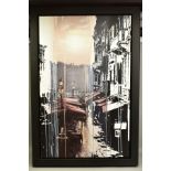 KRIS HARDY (BRITISH 1978) 'VENICE SUNRISE', a Venetian cityscape, signed bottom right, oil on