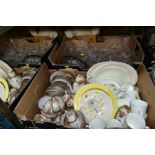 TWO BOXES OF CERAMICS AND GLASSWARE, etc, including a part Japanese egg shell porcelain tea set,