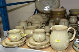 DENBY 'DAYBREAK' PART DINNER SERVICE, comprising five cups and saucers, six 26cm plates, five 21cm