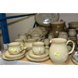 DENBY 'DAYBREAK' PART DINNER SERVICE, comprising five cups and saucers, six 26cm plates, five 21cm