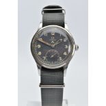 A GENTLEMAN'S STEEL BRITISH MILITARY OMEGA W.W.W WRISTWATCH, CIRCA 1945, part of the Dirty Dozen